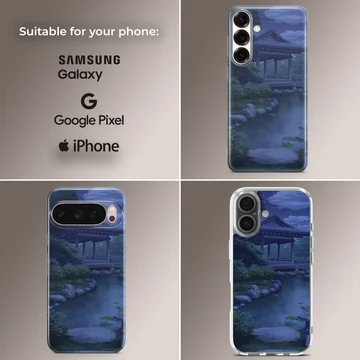 Anime background phone case featuring a serene landscape scene. — Collage