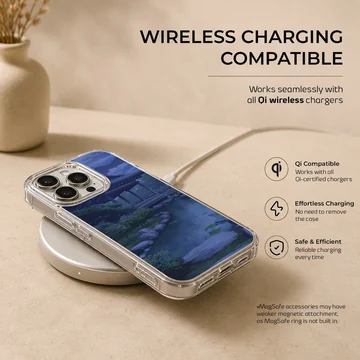 Anime background phone case featuring a serene landscape scene. — Charging