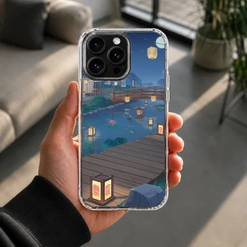 Anime background with serene night view, phone case — Lifestyle