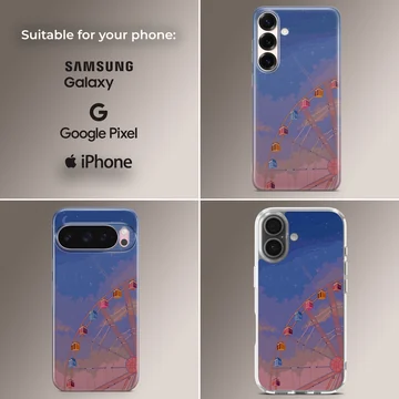 Anime Background phone case with a Ferris wheel design — Collage