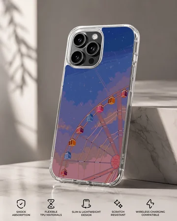 Anime Background phone case with a Ferris wheel design — Specs