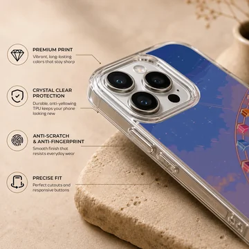 Anime Background phone case with a Ferris wheel design — Info