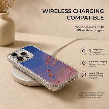 Anime Background phone case with a Ferris wheel design — Charging
