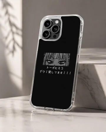 Phone case featuring edgy anime faces and bold typography. — Hero