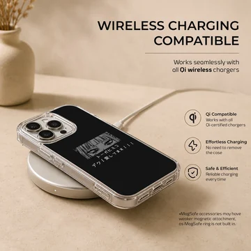 Phone case featuring edgy anime faces and bold typography. — Charging
