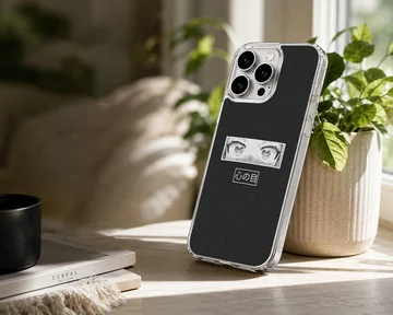 Anime faces with expressive eyes and Japanese characters on phone case — Lifestyle