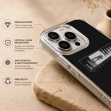 Edgy anime faces with intense expression on phone case — Info
