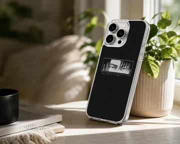 Edgy anime faces with intense expression on phone case — Lifestyle