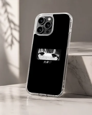 Anime faces black and white illustration phone case — Hero