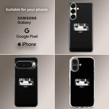 Anime faces black and white illustration phone case — Collage