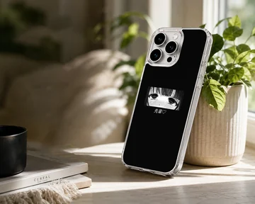 Anime faces black and white illustration phone case — Lifestyle