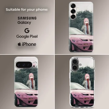 Anime JDM motor sports scene on phone case — Collage