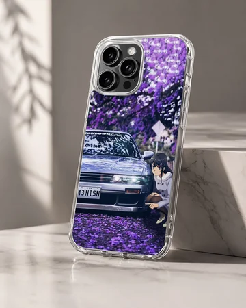 Anime-inspired JDM car with character phone case — Hero