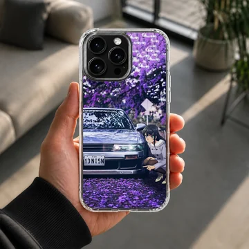 Anime-inspired JDM car with character phone case — Lifestyle