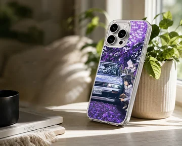 Anime-inspired JDM car with character phone case — Lifestyle