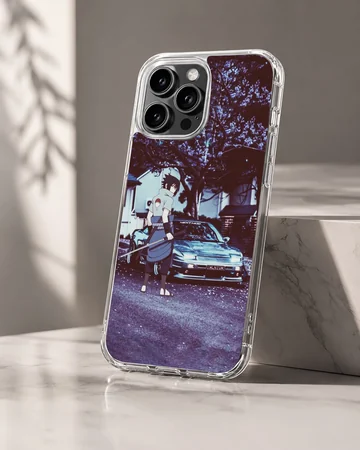Anime JDM design featuring a dynamic character and car on phone case — Hero