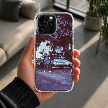 Anime JDM design featuring a dynamic character and car on phone case — Lifestyle