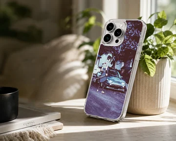 Anime JDM design featuring a dynamic character and car on phone case — Lifestyle