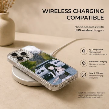 Anime JDM car and character illustration on phone case — Charging