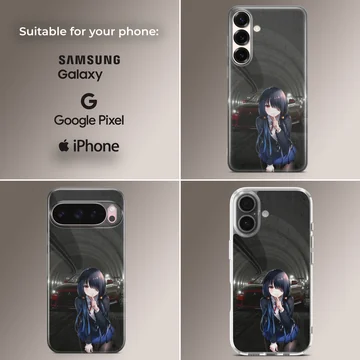 Anime JDM illustration with car in tunnel phone case — Collage