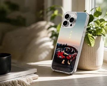 Anime JDM phone case featuring a red sports car and anime character. — Lifestyle