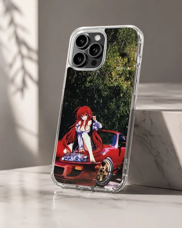 Anime JDM phone case featuring a red sports car with anime character — Hero