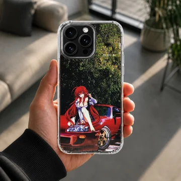 Anime JDM phone case featuring a red sports car with anime character — Lifestyle