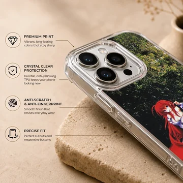 Anime JDM phone case featuring a red sports car with anime character — Info