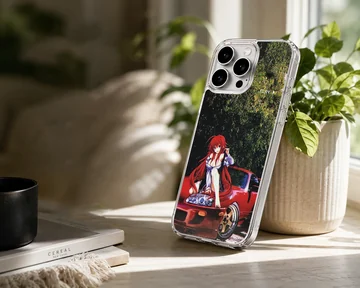 Anime JDM phone case featuring a red sports car with anime character — Lifestyle