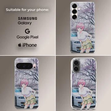 Anime JDM phone case with car and character design — Collage