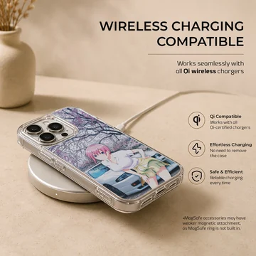Anime JDM phone case with car and character design — Charging