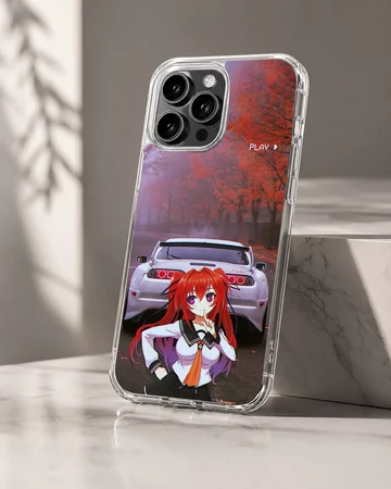 Anime JDM girl with drift car scene phone case — Hero