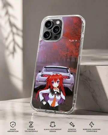 Anime JDM girl with drift car scene phone case — Specs