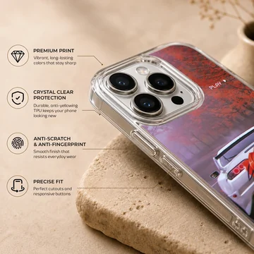 Anime JDM girl with drift car scene phone case — Info