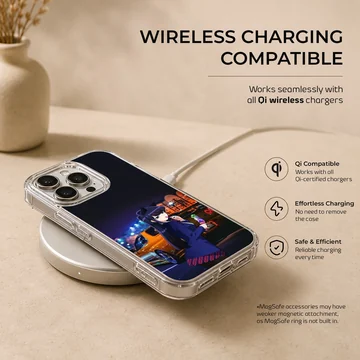 Anime JDM phone case featuring a dynamic motor sports design with vibrant colors. — Charging