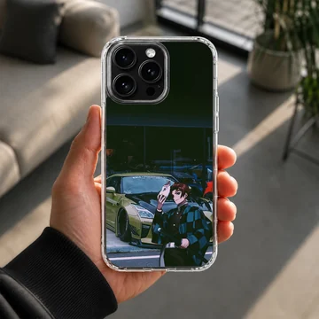 Dynamic anime JDM car scene phone case with character illustration. — Lifestyle