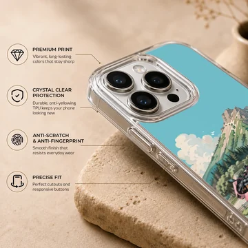 Anime motorcycle design with scenic background phone case — Info