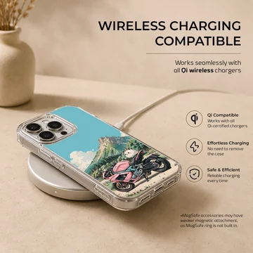 Anime motorcycle design with scenic background phone case — Charging
