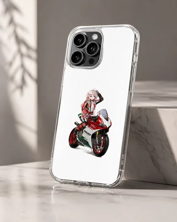 Anime motorcyclist artwork on phone case — Hero