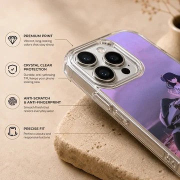 Anime Motorcycle with character digital illustration phone case — Info