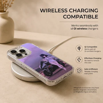 Anime Motorcycle with character digital illustration phone case — Charging