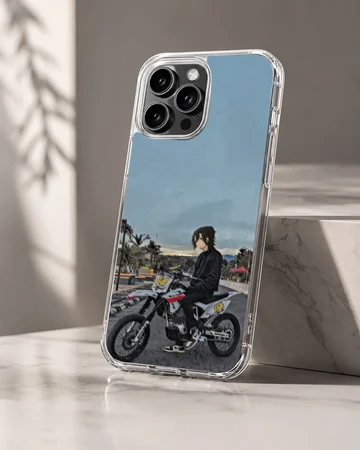 Anime motorcycle scene on phone case — Hero