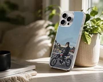 Anime motorcycle scene on phone case — Lifestyle