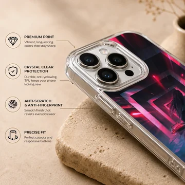 Anime motorcycle design with dynamic lighting on phone case — Info