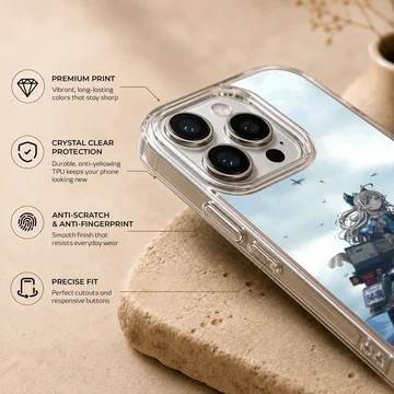 Anime motorcycle scene with character on phone case — Info