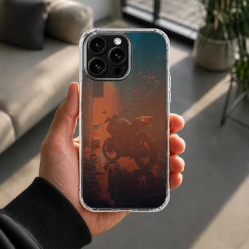 Digital illustration of anime motorcycle on phone case — Lifestyle