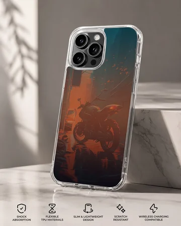 Digital illustration of anime motorcycle on phone case — Specs