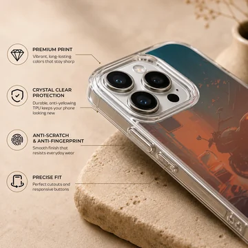 Digital illustration of anime motorcycle on phone case — Info