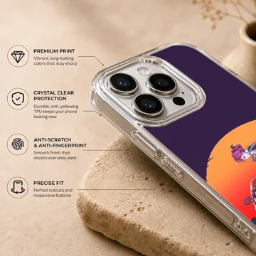 Anime motorcycle rider with vibrant sunset on phone case — Info