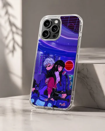 Anime motorcycle scene with dynamic characters, phone case — Hero